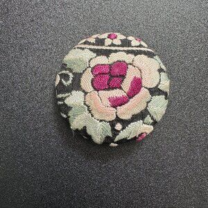 Embroidered floral brooch